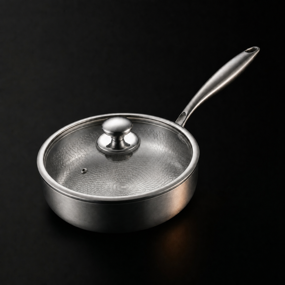 Hand-Hammered High-Wall Titanium Frying Pan 3
