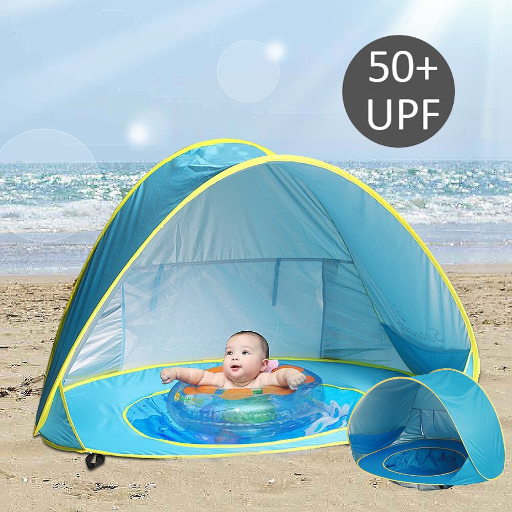 UV-védő strandsátor integrált babapancsolómedencével – Schattenplitsch