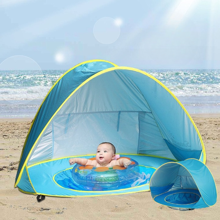 UV-védő strandsátor integrált babapancsolómedencével – Schattenplitsch