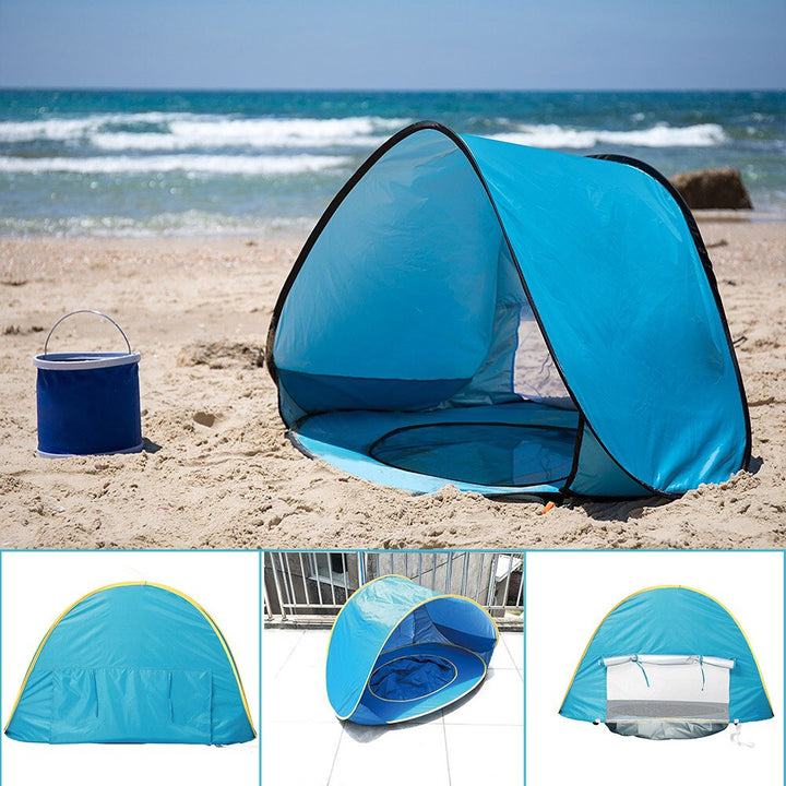 UV-védő strandsátor integrált babapancsolómedencével – Schattenplitsch