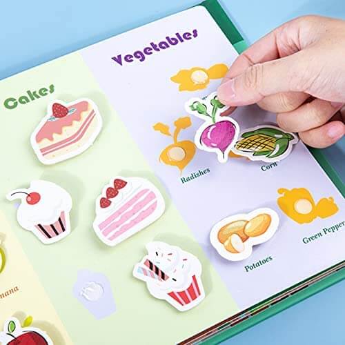 Interaktív kisgyermek tanulókönyv tépőzáras feladatokkal és tárolózsebbel