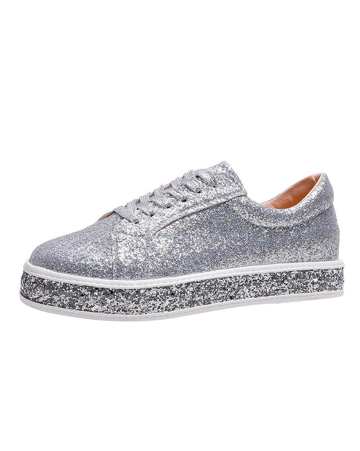 Stílusos Plateau Csillogó Női Sneakers - Sienna