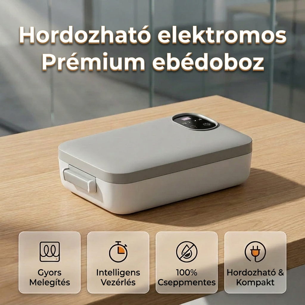 Bezprzewodowy, samonagrzewający się elektryczny lunchbox z wkładem ze stali nierdzewnej