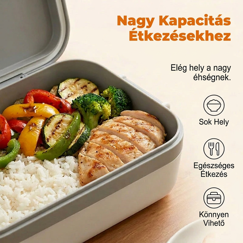 Bezprzewodowy, samonagrzewający się elektryczny lunchbox z wkładem ze stali nierdzewnej