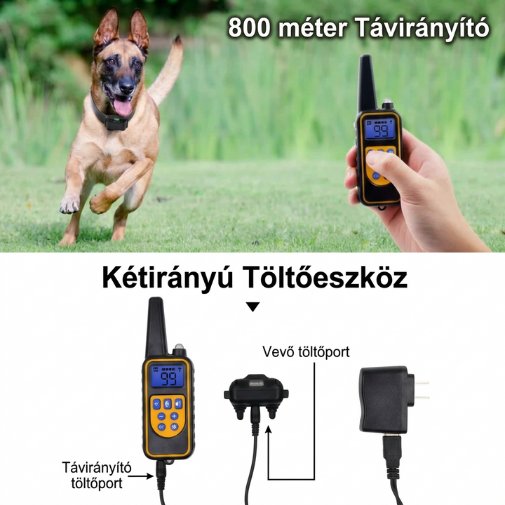 Vízálló távoli kutyakiképző nyakörv rezgés, hang és statikus módokkal
