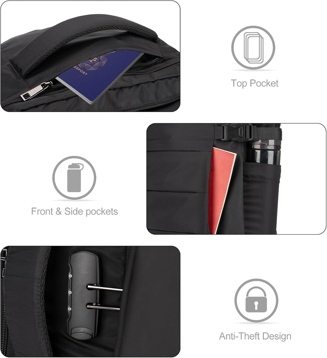 AA NOT AVAILBLE 40L Vízhatlan Utazási Laptop Hátizsák USB Porttal és Lopásgátló Zárral – AeroPack
