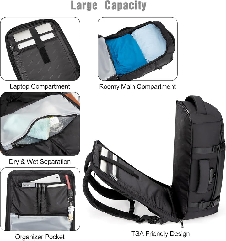 AA NOT AVAILBLE 40L Vízhatlan Utazási Laptop Hátizsák USB Porttal és Lopásgátló Zárral – AeroPack