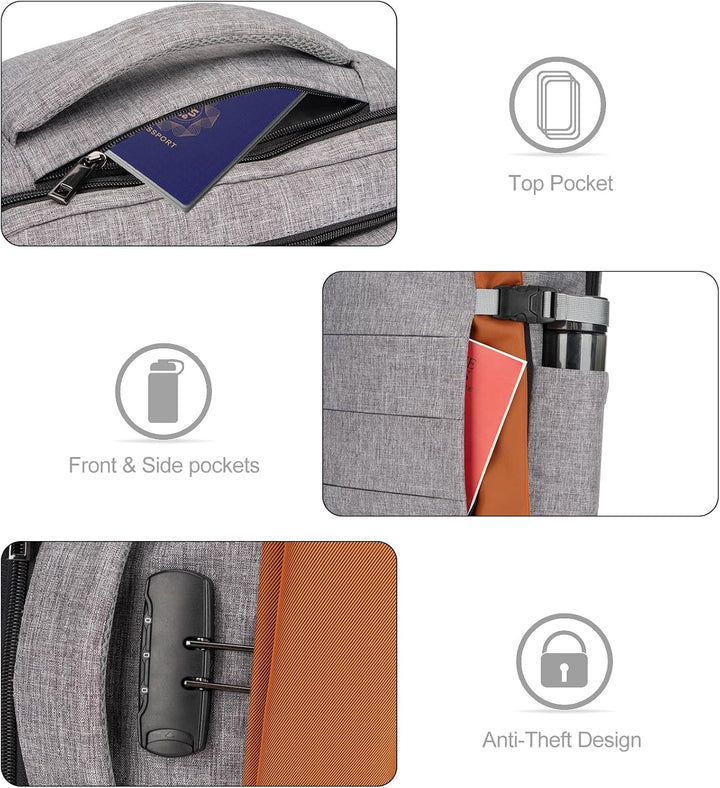 AA NOT AVAILBLE 40L Vízhatlan Utazási Laptop Hátizsák USB Porttal és Lopásgátló Zárral – AeroPack