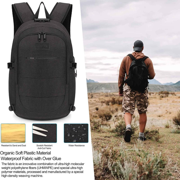 Extra nagy lopásgátló laptop és utazó hátizsák USB porttal – 30–50L