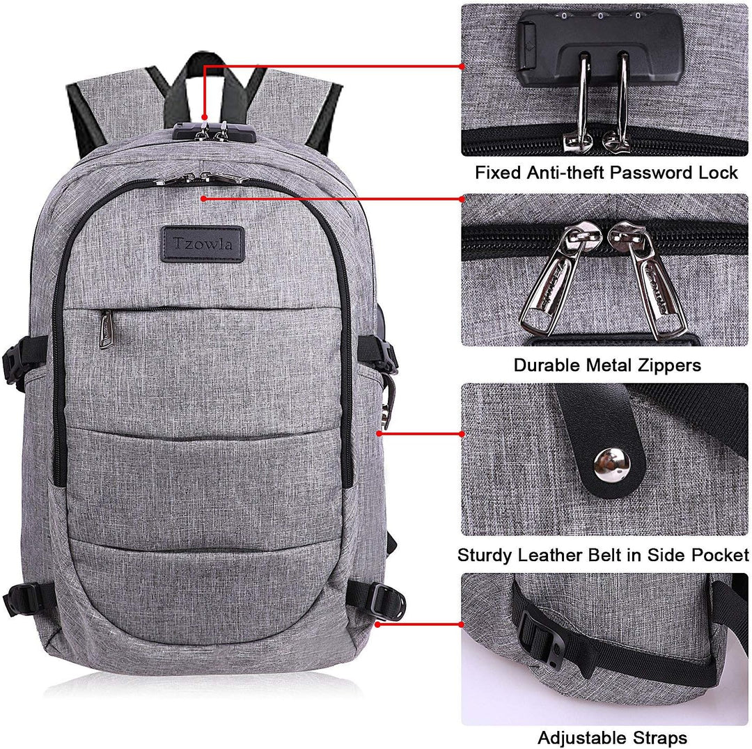 Extra nagy lopásgátló laptop és utazó hátizsák USB porttal – 30–50L
