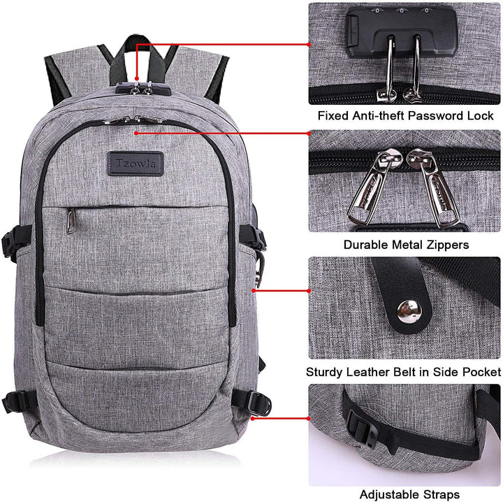 Extra nagy lopásgátló laptop és utazó hátizsák USB porttal – 30–50L