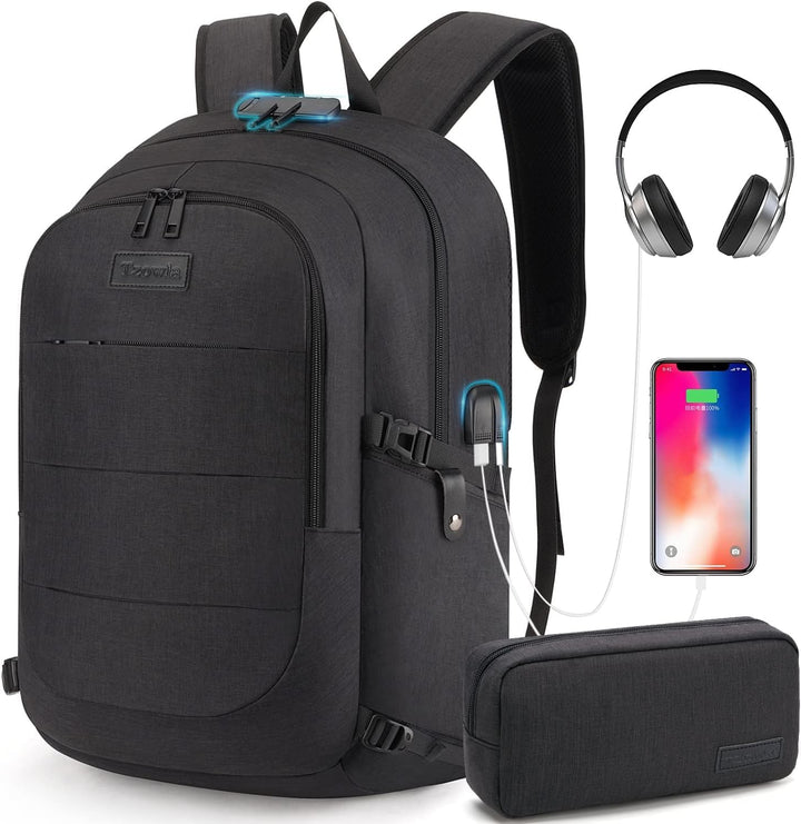 Extra nagy lopásgátló laptop és utazó hátizsák USB porttal – 30–50L