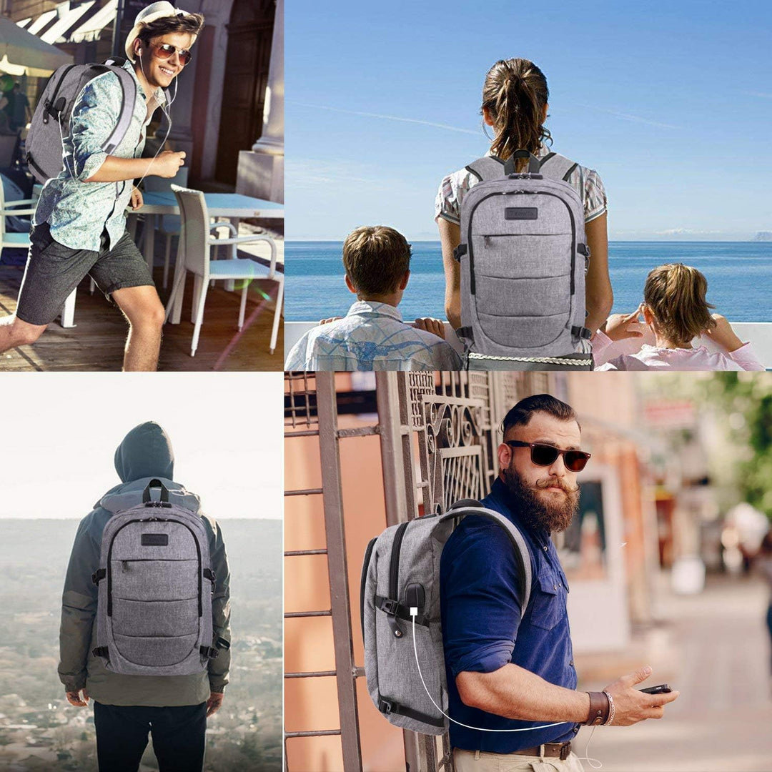 Extra nagy lopásgátló laptop és utazó hátizsák USB porttal – 30–50L