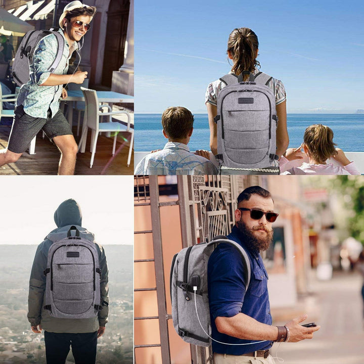 Extra nagy lopásgátló laptop és utazó hátizsák USB porttal – 30–50L