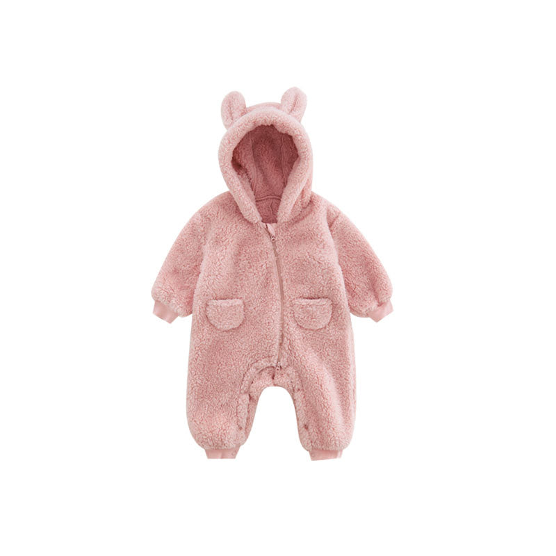 Meleg Baba Fleece Kezeslábas Állatmintával