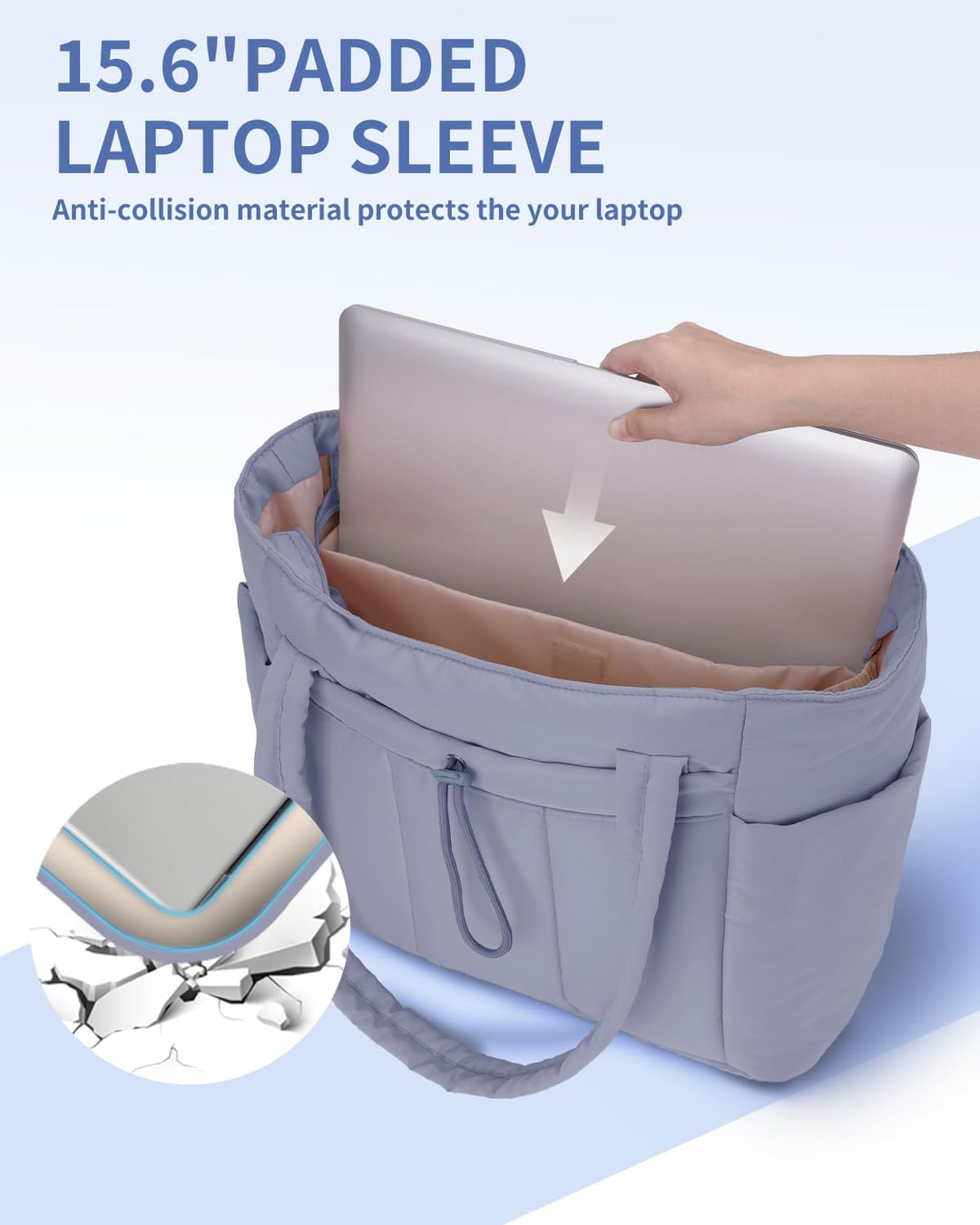 Varrt pufi táska pohártartóval és laptop rekesszel utazáshoz és munkához