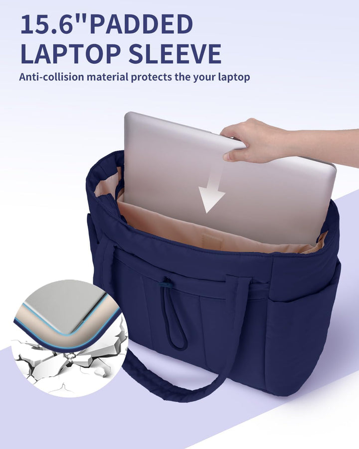 Varrt pufi táska pohártartóval és laptop rekesszel utazáshoz és munkához
