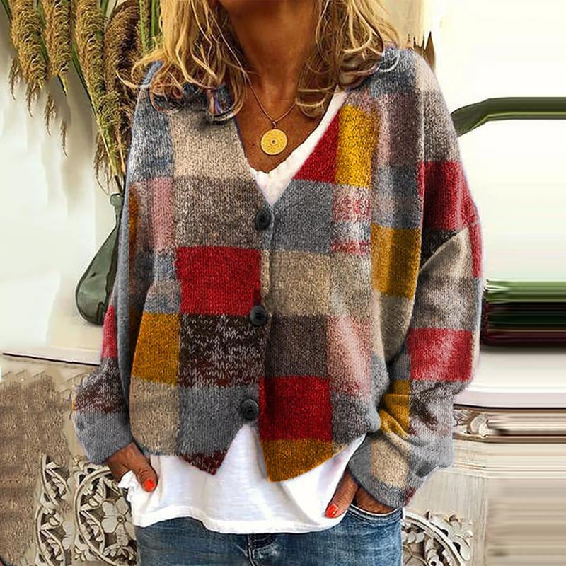 Trendi Patchwork Női Mellény Gombokkal - Elise