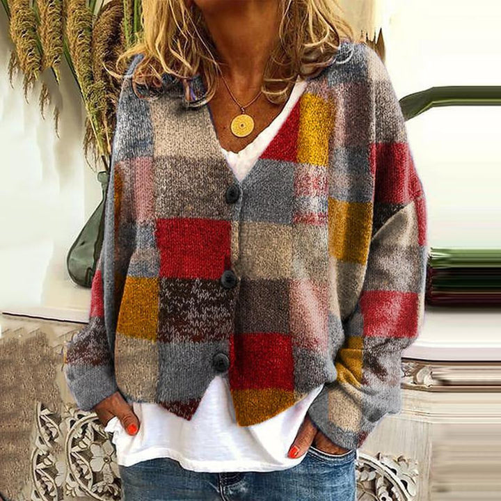 Trendi Patchwork Női Mellény Gombokkal - Elise