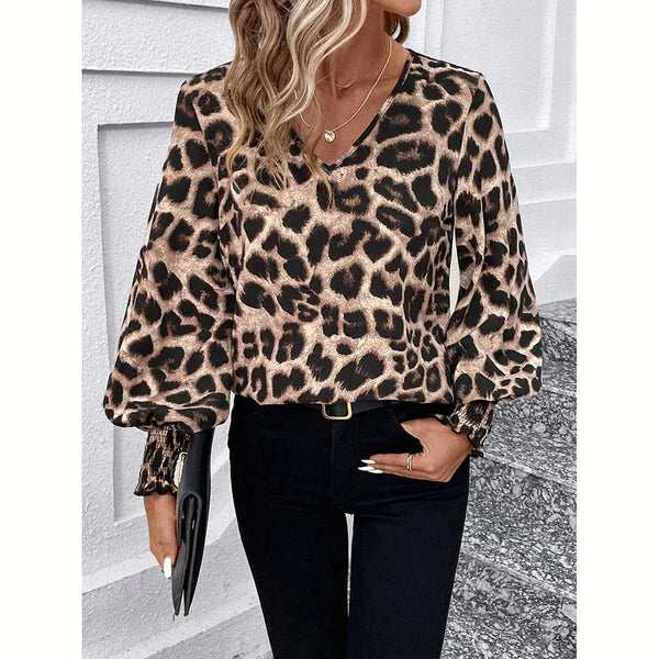 Trendi Női Blúz Leopárdmintával – Seraphina